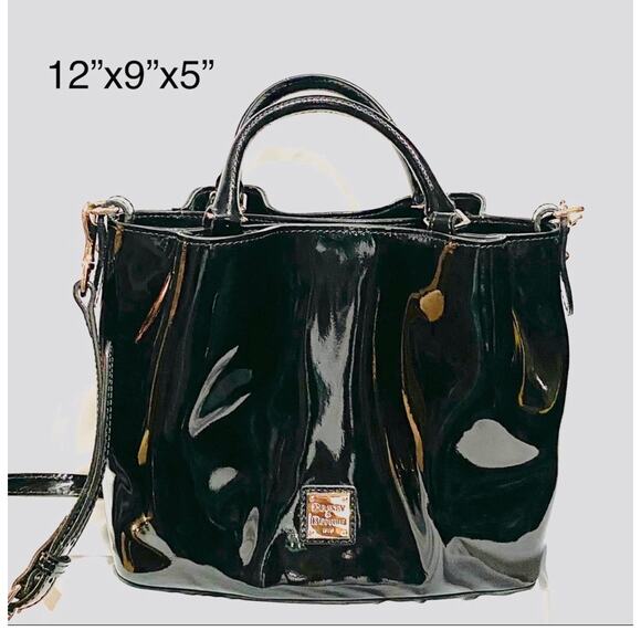 Dooney & Bourke Brenna Patent Leather bag black $411 - Picture 1 of 15
